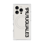 プレミアムスクエアケース with MagSafe［ 1PIU1UGUALE3 - ロゴ vertical - ホワイト ］