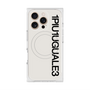 プレミアムスクエアケース with MagSafe［ 1PIU1UGUALE3 - ロゴ vertical - ホワイト ］