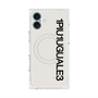 プレミアムスクエアケース with MagSafe［ 1PIU1UGUALE3 - ロゴ vertical - ホワイト ］