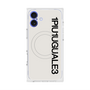 プレミアムスクエアケース with MagSafe［ 1PIU1UGUALE3 - ロゴ vertical - ホワイト ］