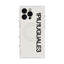 プレミアムスクエアケース with MagSafe［ 1PIU1UGUALE3 - ロゴ vertical - ホワイト ］