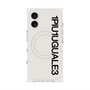 プレミアムスクエアケース with MagSafe［ 1PIU1UGUALE3 - ロゴ vertical - ホワイト ］