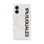 プレミアムスクエアケース with MagSafe［ 1PIU1UGUALE3 - ロゴ vertical - ホワイト ］