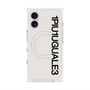 プレミアムスクエアケース with MagSafe［ 1PIU1UGUALE3 - ロゴ vertical - ホワイト ］