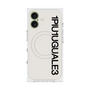 プレミアムスクエアケース with MagSafe［ 1PIU1UGUALE3 - ロゴ vertical - ホワイト ］