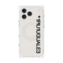 プレミアムスクエアケース with MagSafe［ 1PIU1UGUALE3 - ロゴ vertical - ホワイト ］