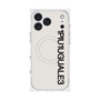 プレミアムスクエアケース with MagSafe［ 1PIU1UGUALE3 - ロゴ vertical - ホワイト ］