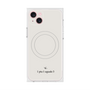 プレミアムスクエアケース with MagSafe［ 1PIU1UGUALE3 - ロゴ - ホワイト ］
