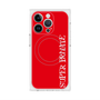 プレミアムスクエアケース with MagSafe［ SUPER PRIVATE - ロゴ - Red ］