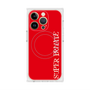 プレミアムスクエアケース with MagSafe［ SUPER PRIVATE - ロゴ - Red ］