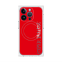 プレミアムスクエアケース with MagSafe［ SUPER PRIVATE - ロゴ - Red ］