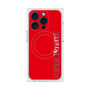 プレミアムスクエアケース with MagSafe［ SUPER PRIVATE - ロゴ - Red ］