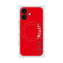 プレミアムスクエアケース with MagSafe［ SUPER PRIVATE - ロゴ - Red ］