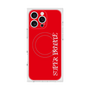 プレミアムスクエアケース with MagSafe［ SUPER PRIVATE - ロゴ - Red ］