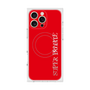 プレミアムスクエアケース with MagSafe［ SUPER PRIVATE - ロゴ - Red ］