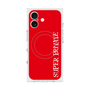 プレミアムスクエアケース with MagSafe［ SUPER PRIVATE - ロゴ - Red ］