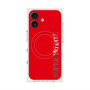 プレミアムスクエアケース with MagSafe［ SUPER PRIVATE - ロゴ - Red ］