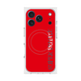 プレミアムスクエアケース with MagSafe［ SUPER PRIVATE - ロゴ - Red ］