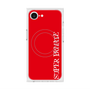 プレミアムスクエアケース with MagSafe［ SUPER PRIVATE - ロゴ - Red ］