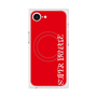 プレミアムスクエアケース with MagSafe［ SUPER PRIVATE - ロゴ - Red ］