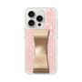 スリムプロテクションケース LANVIN en Bleu - STAND & RING RIBBON［ LANVIN en Bleu - Logo Pattern - Pink ］
