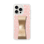 スリムプロテクションケース LANVIN en Bleu - STAND & RING RIBBON［ LANVIN en Bleu - Logo Pattern - Pink ］