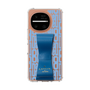 スリムプロテクションケース LANVIN en Bleu - STAND & RING RIBBON［ LANVIN en Bleu - Logo Pattern - Blue ］