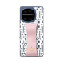 スリムプロテクションケース LANVIN en Bleu - STAND & RING RIBBON［ LANVIN en Bleu - Logo Pattern - White ］