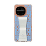 スリムプロテクションケース LANVIN en Bleu - STAND & RING RIBBON［ LANVIN en Bleu - Logo Pattern - Blue ］