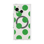 プレミアムスクエアケース with SnapMag［ シンプルドット - Green ］