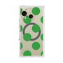 プレミアムスクエアケース with SnapMag［ シンプルドット - Green ］