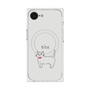 プレミアムスクエアケース with SnapMag［ 蝶ネクタイねこ - White ］