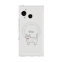 プレミアムスクエアケース with SnapMag［ 蝶ネクタイねこ - White ］