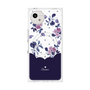 プレミアムスクエアケース with SnapMag［ ツインドットフラワー - Navy ］
