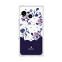 プレミアムスクエアケース with SnapMag［ ツインドットフラワー - Navy ］