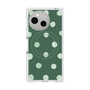 プレミアムスクエアケース with SnapMag［ 水彩ドット・レトロカラー - Green ］