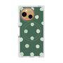 プレミアムスクエアケース with SnapMag［ 水彩ドット・レトロカラー - Green ］