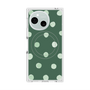 プレミアムスクエアケース with SnapMag［ 水彩ドット・レトロカラー - Green ］