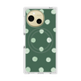 プレミアムスクエアケース with SnapMag［ 水彩ドット・レトロカラー - Green ］