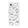 プレミアムスクエアケース with SnapMag［ Dinosaurs No.2 - White ］