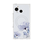プレミアムスクエアケース with SnapMag［ Natural Flower - blue ］