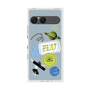 プレミアムスクエアケース with SnapMag［ Playful sticker - Dusty Blue ］