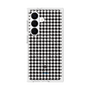 プレミアムスクエアケース with SnapMag［ Houndstooth Pattern Black with LANVIN en Bleu logo- ランバン 千鳥格子柄 ブラック ］