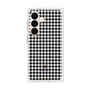 プレミアムスクエアケース with SnapMag［ Houndstooth Pattern Black with LANVIN en Bleu logo- ランバン 千鳥格子柄 ブラック ］