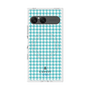 プレミアムスクエアケース with SnapMag［ Houndstooth Pattern Blue with LANVIN en Bleu logo- ランバン 千鳥格子柄 ブルー ］