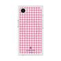 プレミアムスクエアケース with SnapMag［ Houndstooth Pattern Pink with LANVIN en Bleu logo- ランバン 千鳥格子柄 ピンク ］