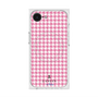 プレミアムスクエアケース with SnapMag［ Houndstooth Pattern Pink with LANVIN en Bleu logo- ランバン 千鳥格子柄 ピンク ］