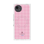プレミアムスクエアケース with SnapMag［ Houndstooth Pattern Pink with LANVIN en Bleu logo- ランバン 千鳥格子柄 ピンク ］