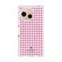 プレミアムスクエアケース with SnapMag［ Houndstooth Pattern Pink with LANVIN en Bleu logo- ランバン 千鳥格子柄 ピンク ］