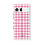 プレミアムスクエアケース with SnapMag［ Houndstooth Pattern Pink with LANVIN en Bleu logo- ランバン 千鳥格子柄 ピンク ］